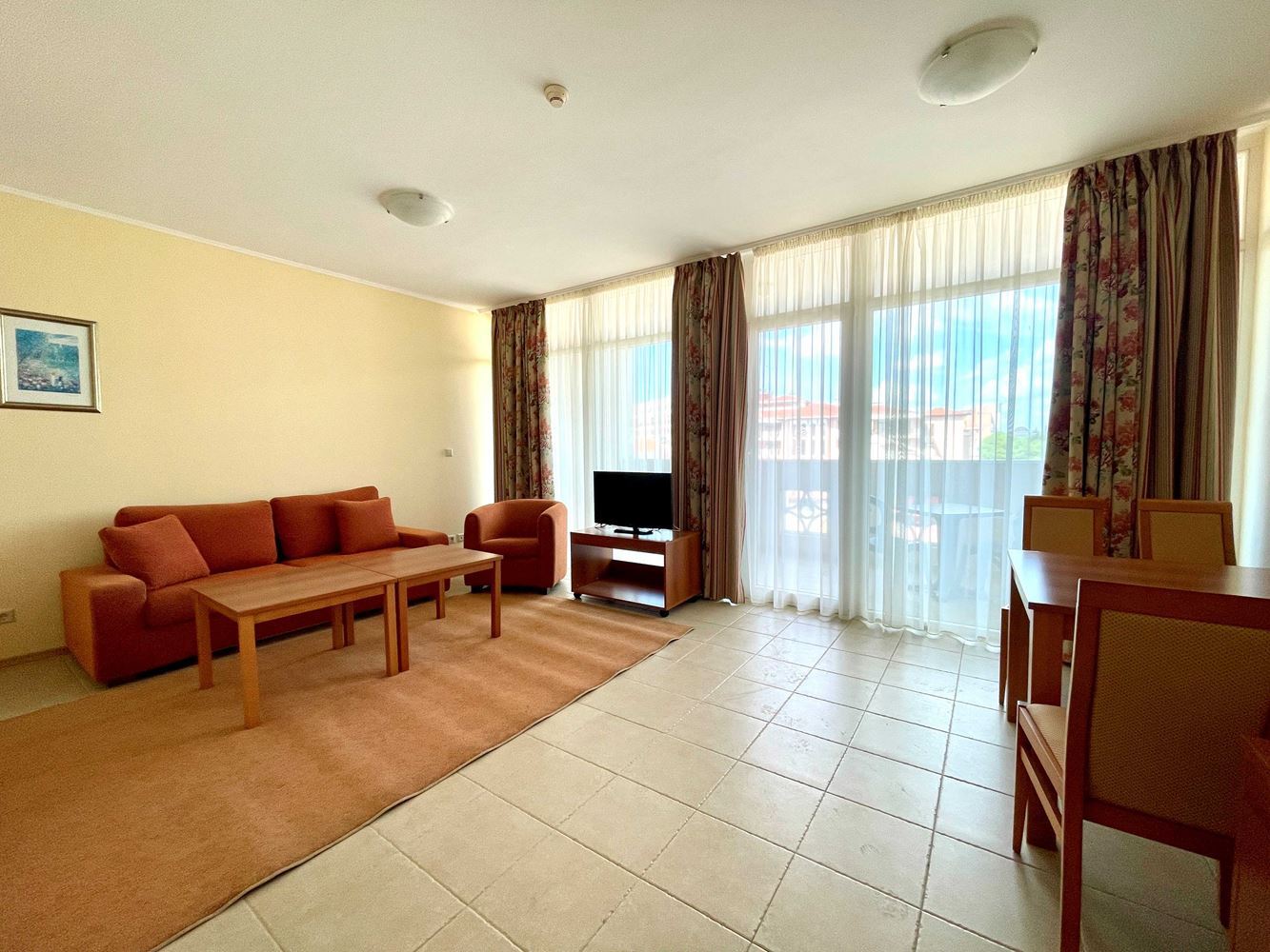 Spacious One-Bedroom Apartment on the First Sea Line in Pomorie with Sea View