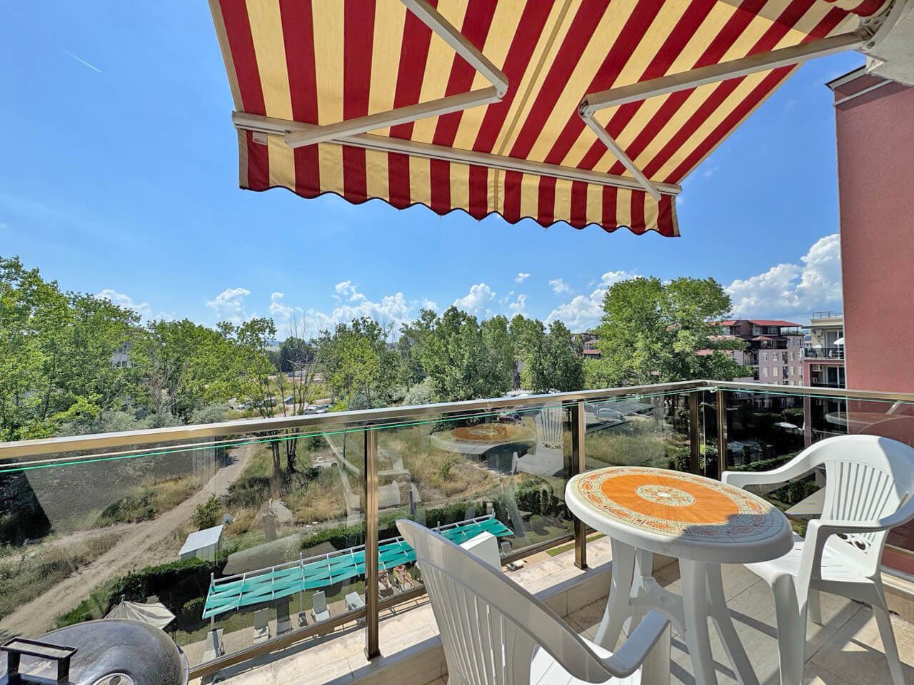 Apartment with Two Bedrooms and Pool View in a Modern Complex in Sunny Beach