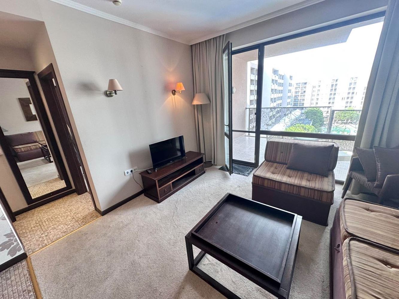 Luxury one-bedroom apartment with panoramic sea view in a prestigious complex in Sunny Beach