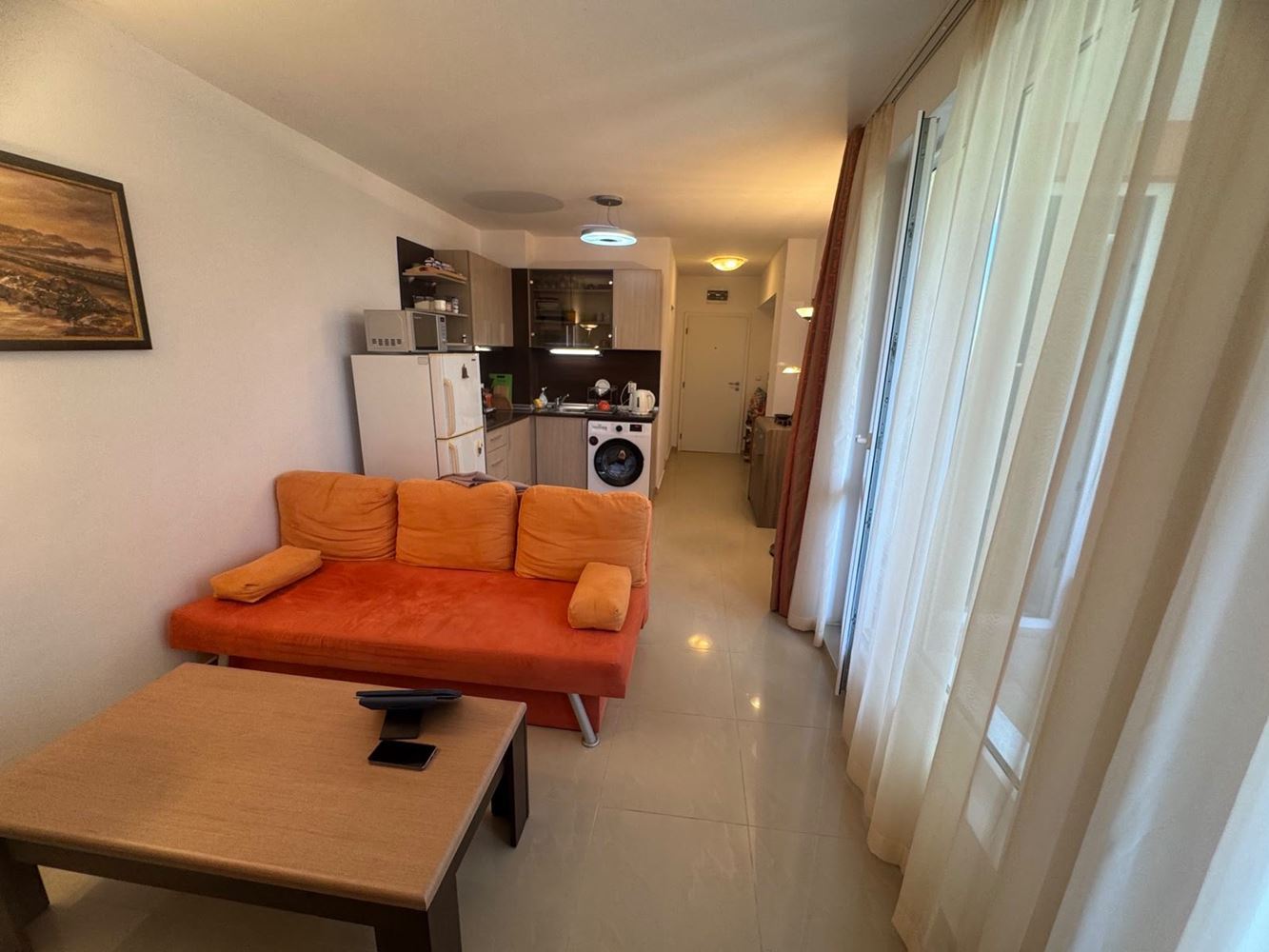 South-Facing Apartment with Two Bedrooms and Underground Parking Space 200 m from the Sea in Pomorie