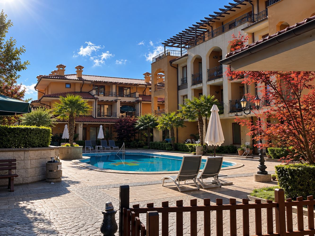 Sveti Vlas: Stylish South-Facing Studio in a Complex with a Swimming Pool and Act 16