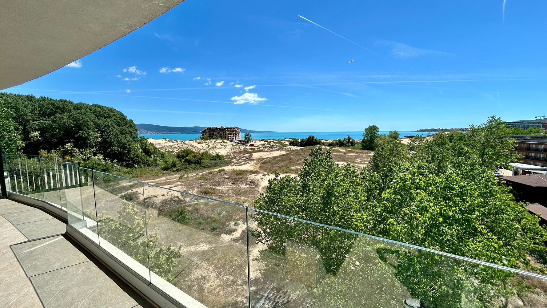 Elegant Apartment with Two Bedrooms and Panoramic Sea View on the First Sea Line in Sunny Beach