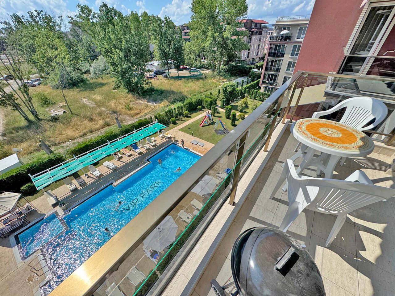 Apartment with Two Bedrooms and Pool View in a Modern Complex in Sunny Beach
