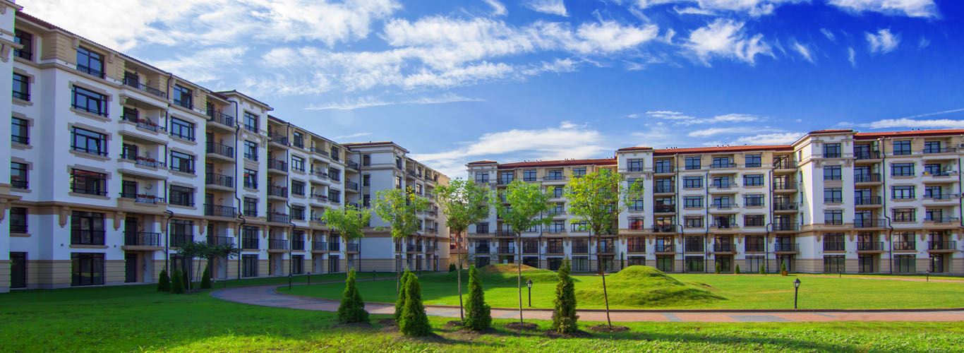 Cozy One-Bedroom Apartment in Pomorie with Low Maintenance Fee and View of a Landscaped Garden