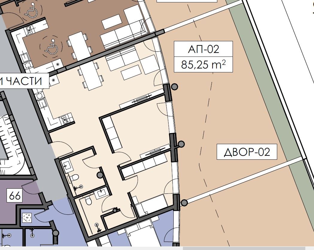 Two-bedroom apartment with private garden in the new part of Nessebar – top location with no maintenance fee