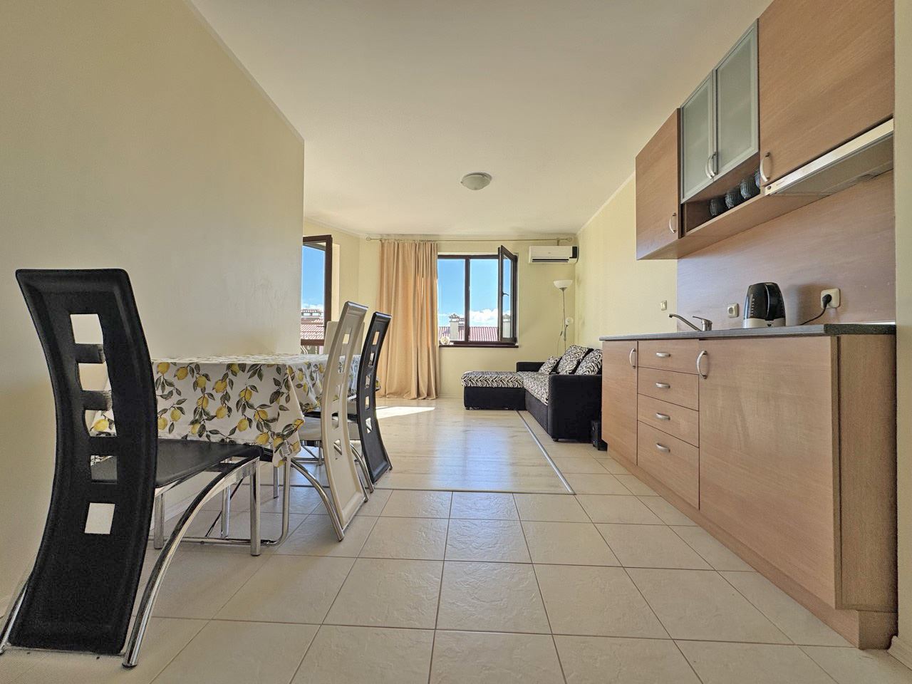 Furnished One-Bedroom Apartment with a Wonderful View of Sunny Beach
