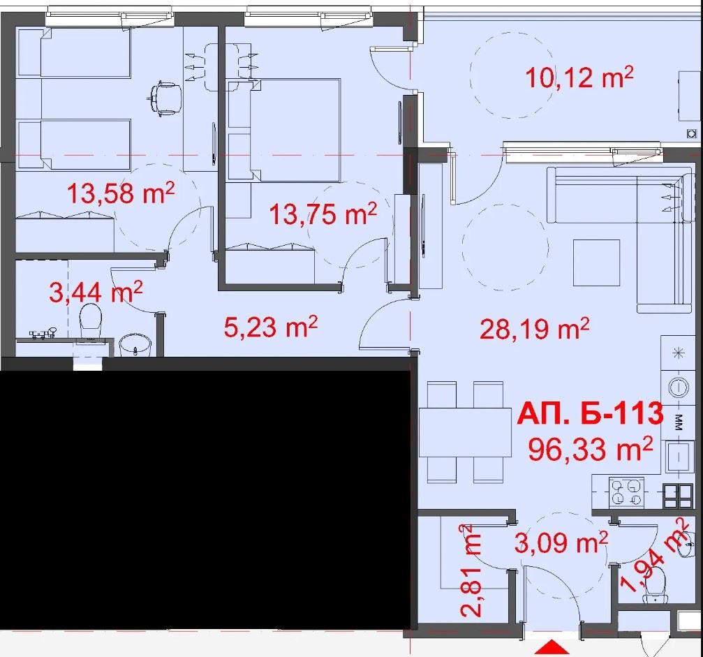 Spacious Two-Bedroom Apartment with a Wonderful Lake View in One of the Preferred Areas of Burgas