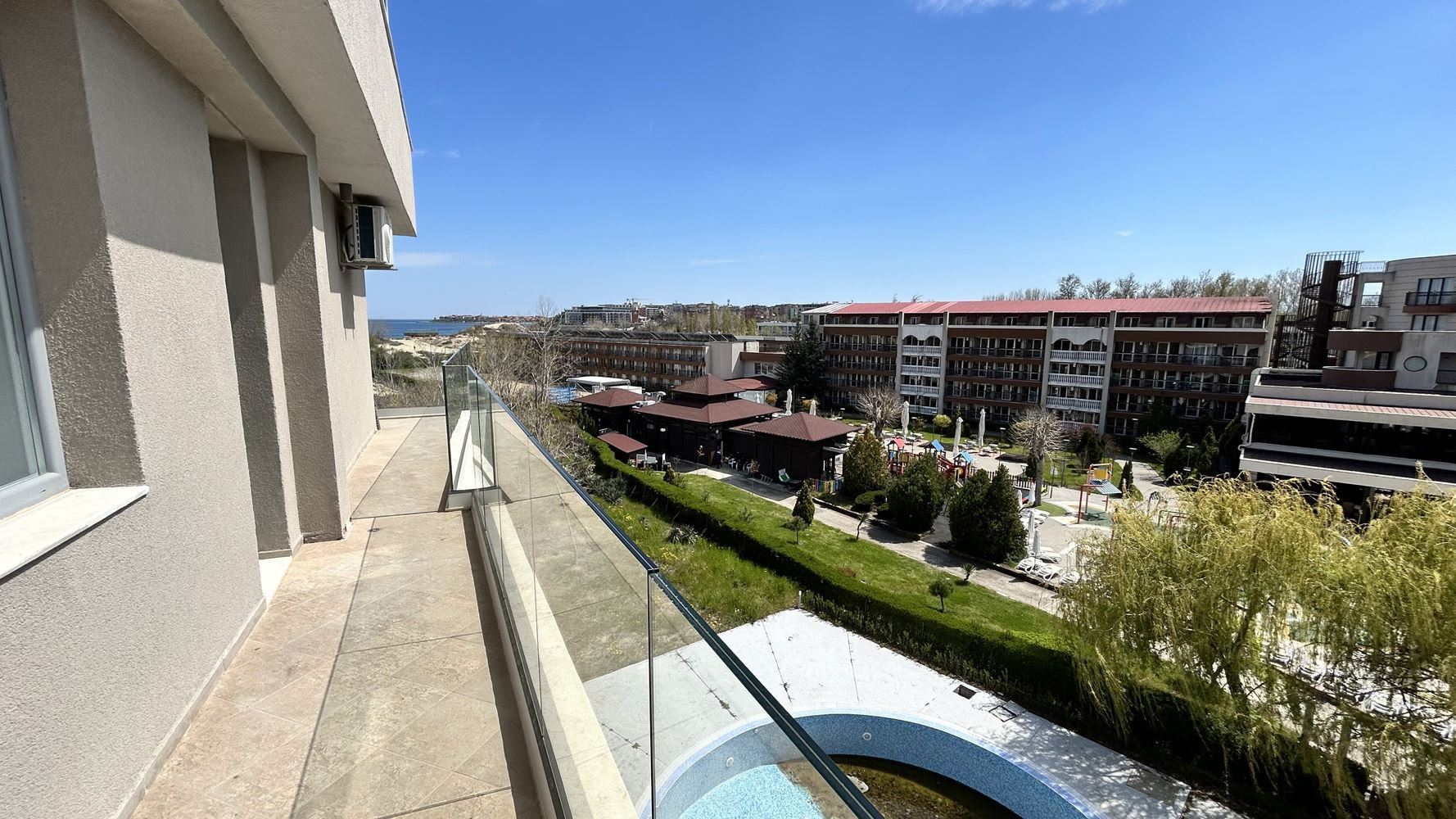 Elegant Apartment with Two Bedrooms and Panoramic Sea View on the First Sea Line in Sunny Beach
