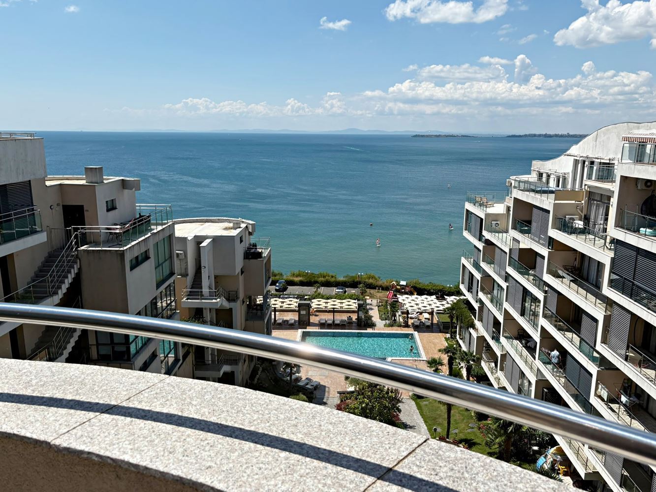 Luxury One-Bedroom Apartment with Panoramic Sea View on the First Line in Sveti Vlas