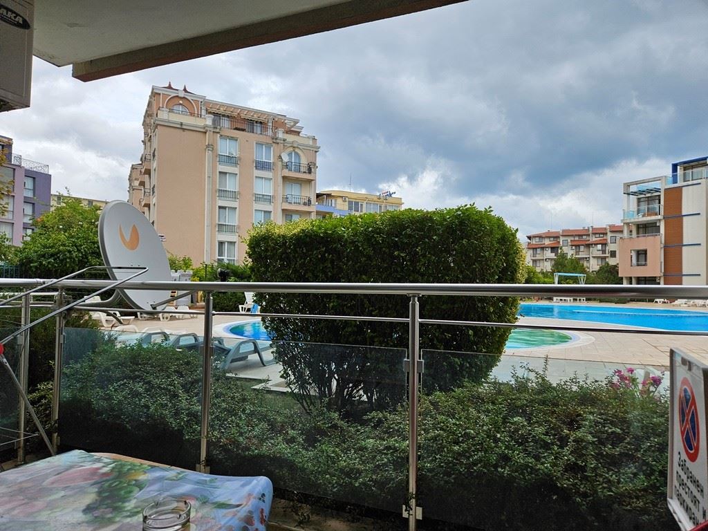 Spacious studio with pool view in Sunny Beach – comfort and excellent location near Cacao Beach