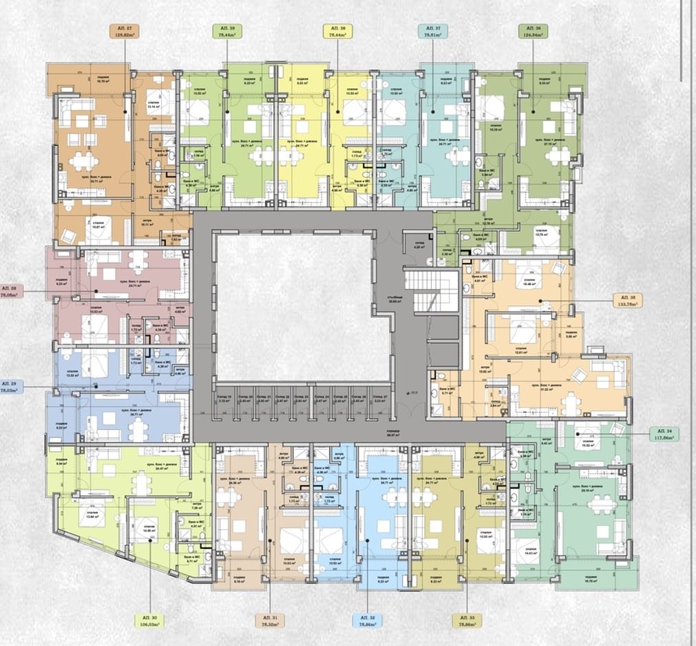 Bright one-bedroom apartment on a high floor in a new project in Slaveykov residential area – convenience and modern urban style in Burgas