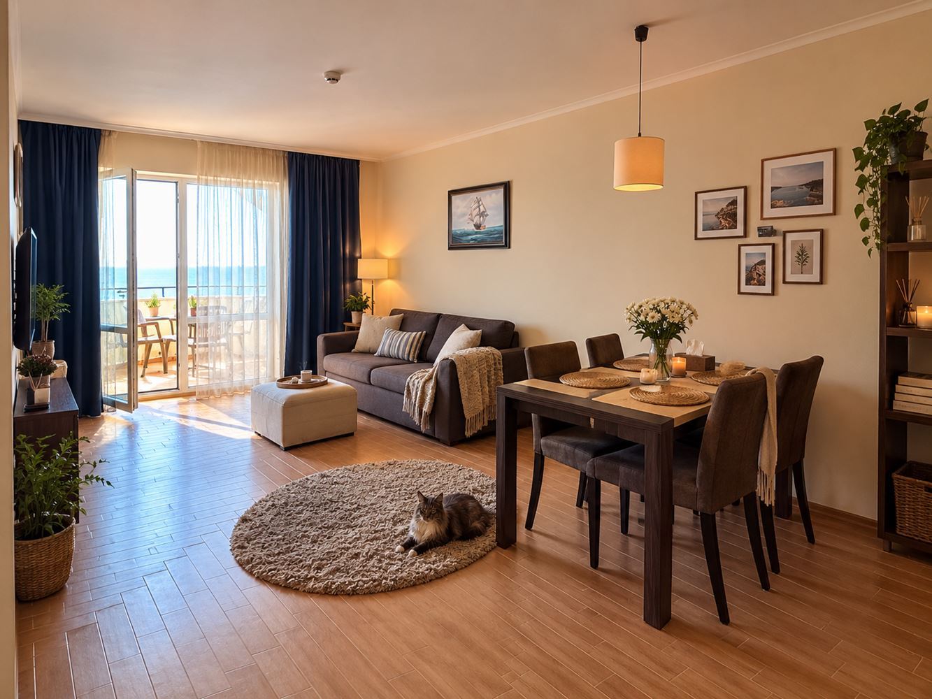 One-Bedroom Apartment on the First Line with Panoramic Sea View in Sunny Beach
