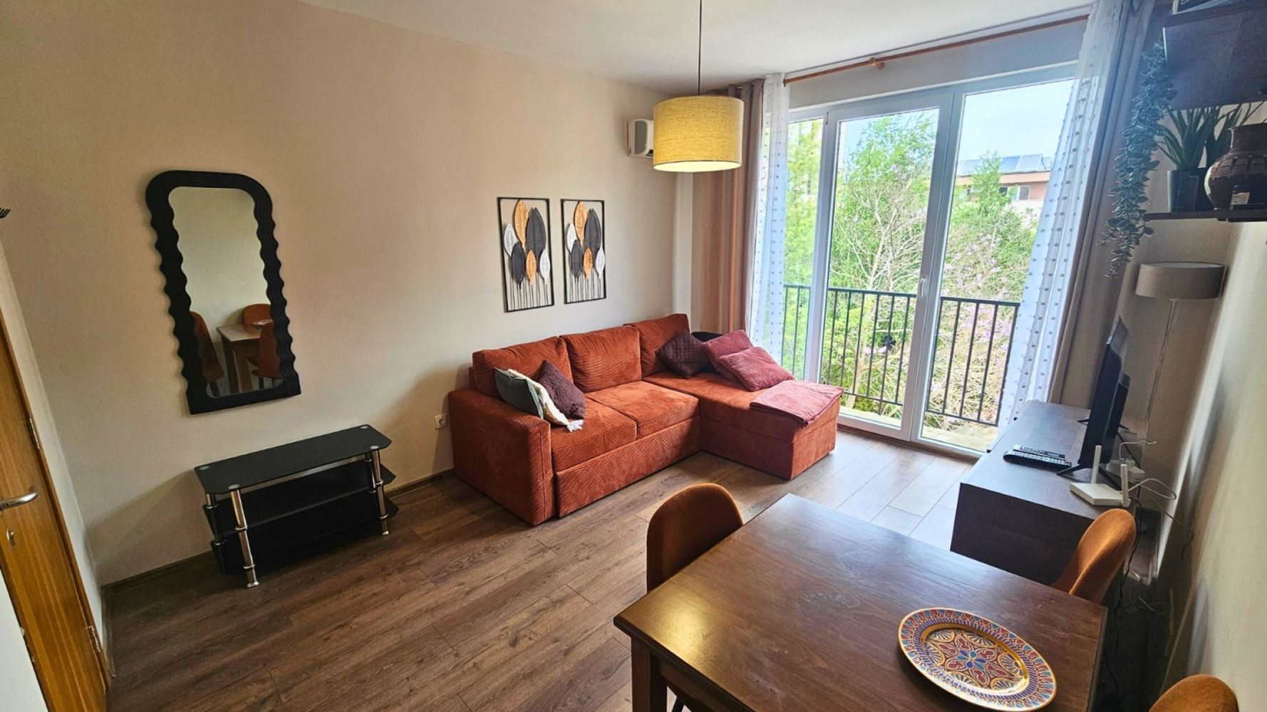 Fully furnished one-bedroom apartment after renovation in Sunny Beach