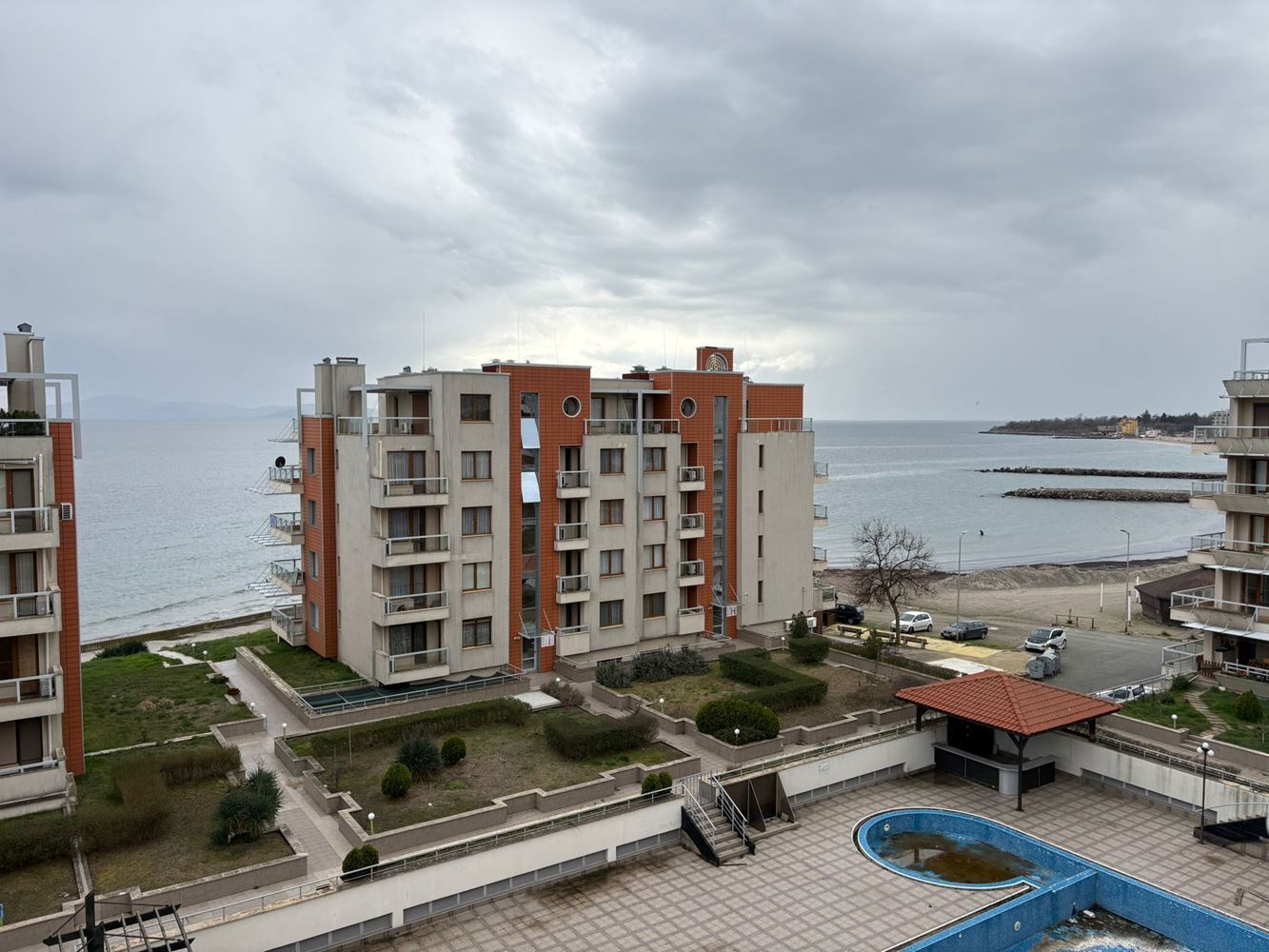 Panoramic One-Bedroom Apartment on the First Line in Pomorie with Direct Sea View