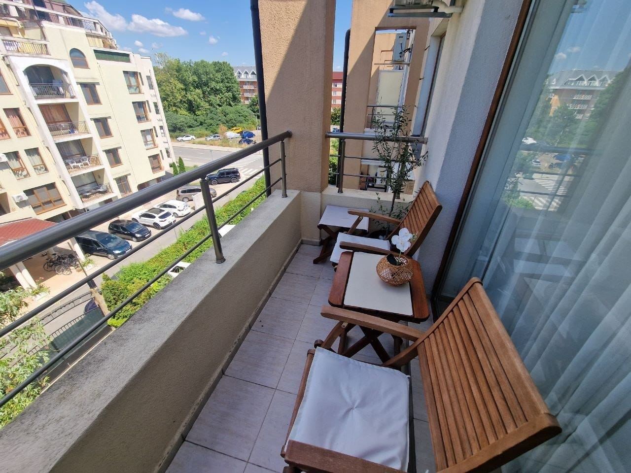 Furnished Studio Apartment in Sunny Beach with Swimming Pool, Parking and Year-Round Security