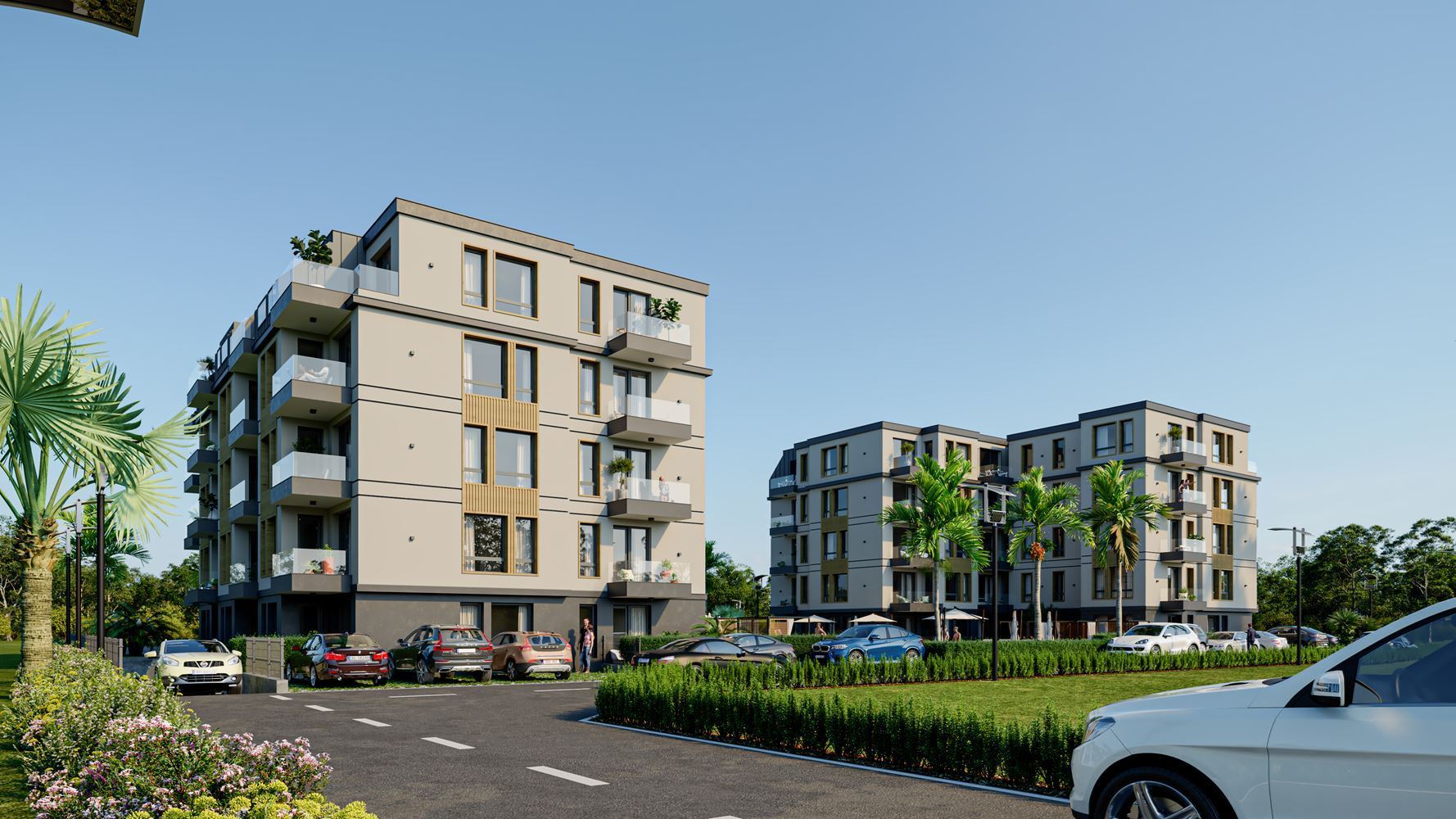 Spacious and bright studio apartment in a new complex – 500 meters from the sea