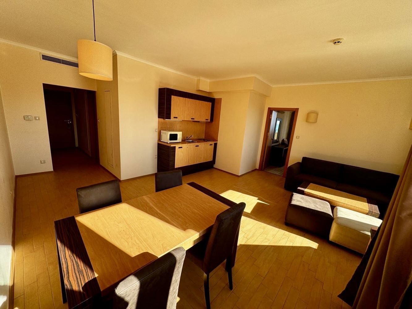 Spacious one-bedroom apartment with a large terrace and panoramic sea view