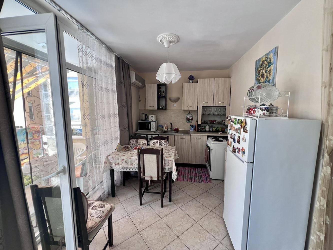 Spacious three-room apartment with two bedrooms and pool view in Sunny Beach