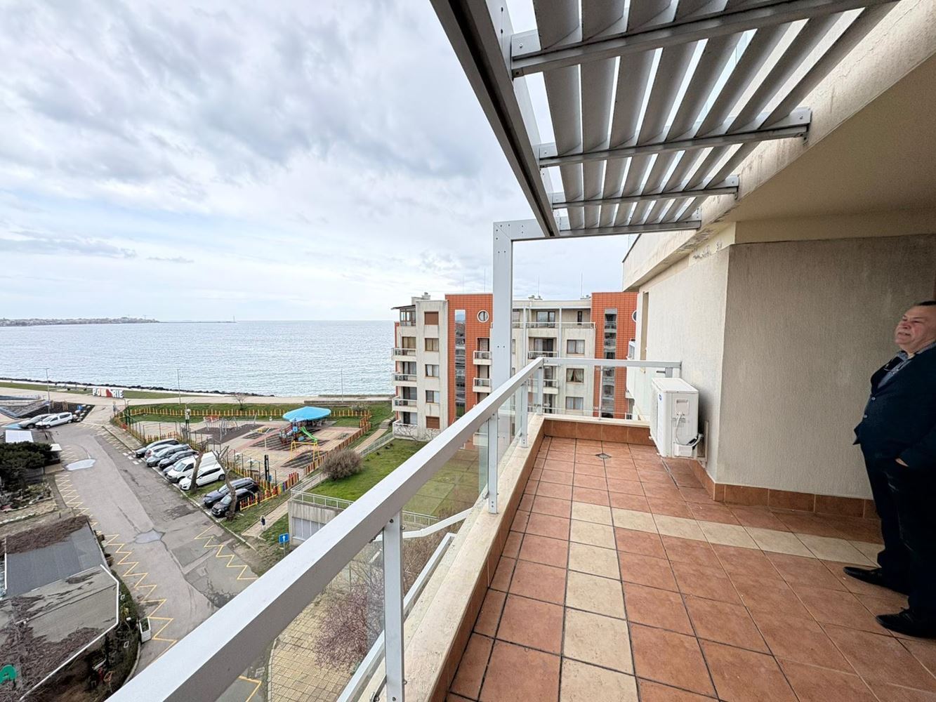Pomorie – Spacious Two-Bedroom Apartment on the First Line with Sea View and Low Maintenance Fee