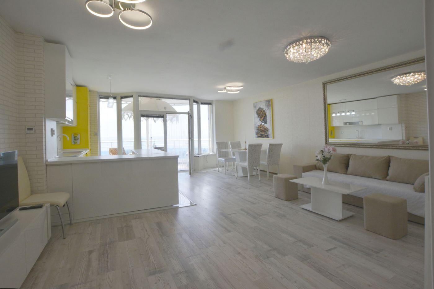 Luxury two-bedroom apartment with sea view on the first line in Ravda – 114 m², two terraces, and full comfort