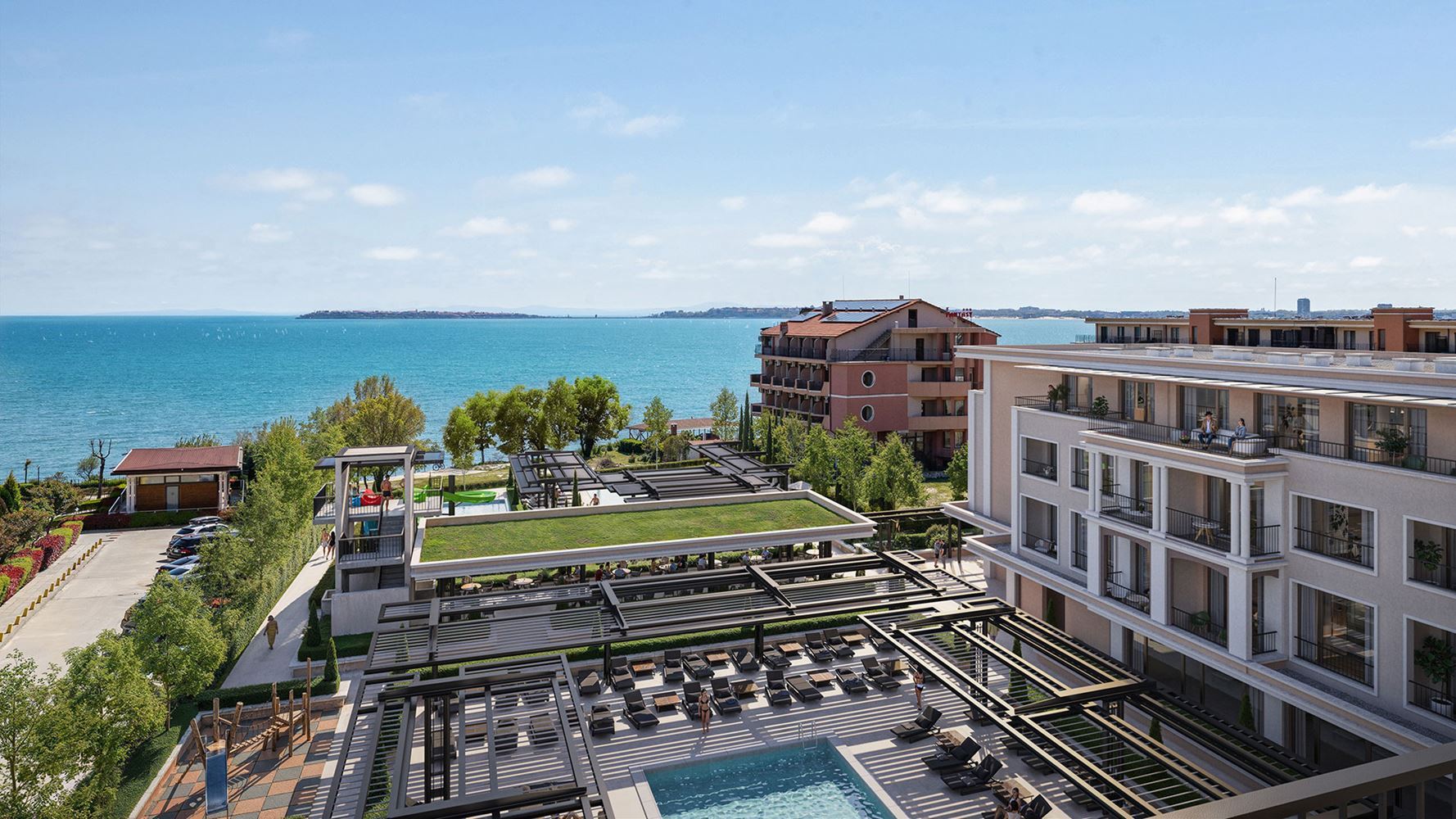 Two-Room Apartment with Panoramic Sea Views in a New Premium Complex on the First Line in Sveti Vlas