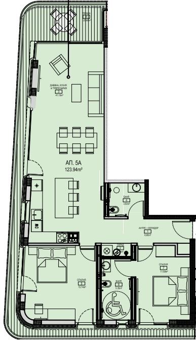 Two-bedroom apartment with sea panorama on the first line in Kraimorie, Burgas