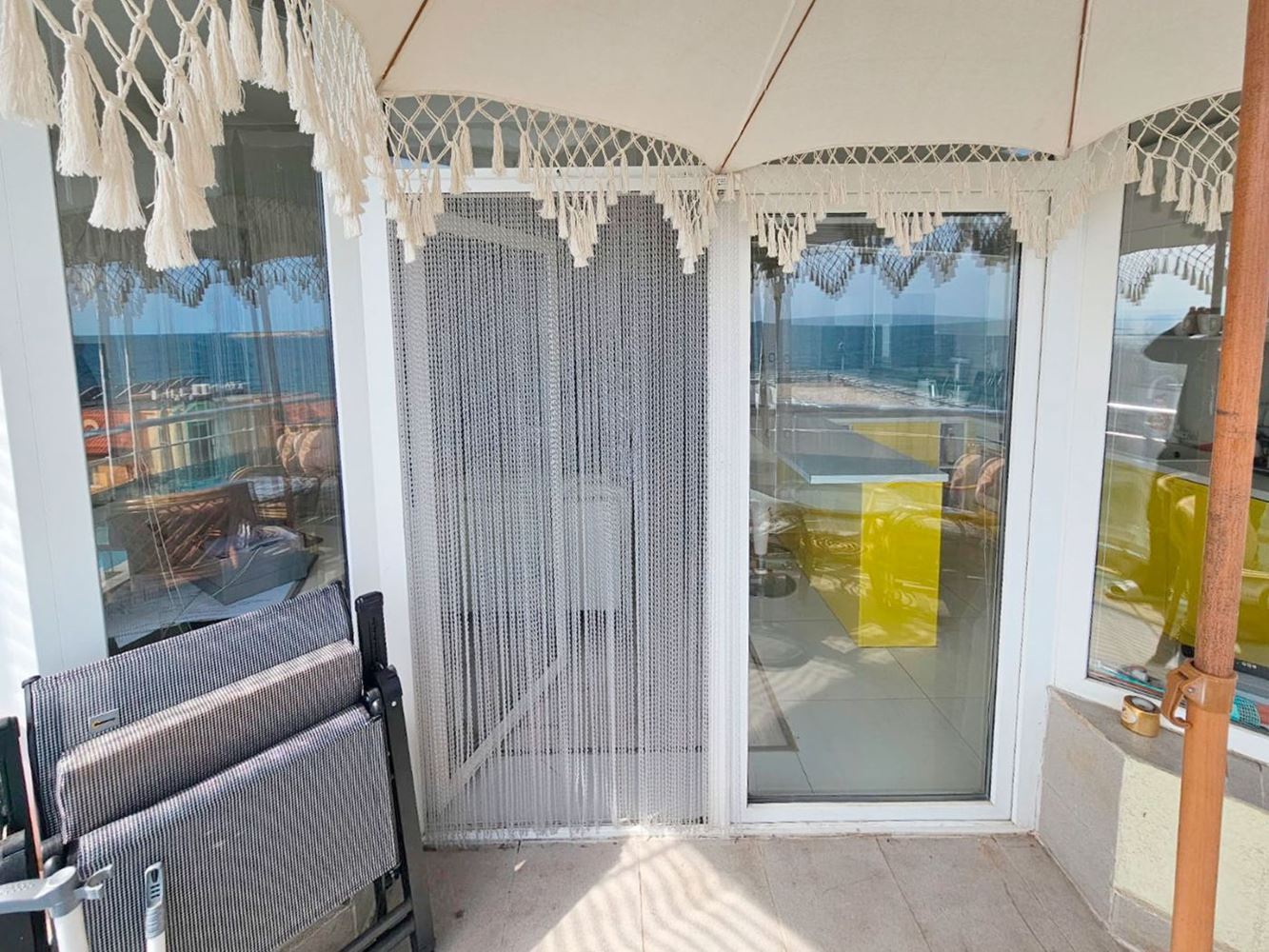 Luxury two-bedroom apartment with sea view on the first line in Ravda – 114 m², two terraces, and full comfort