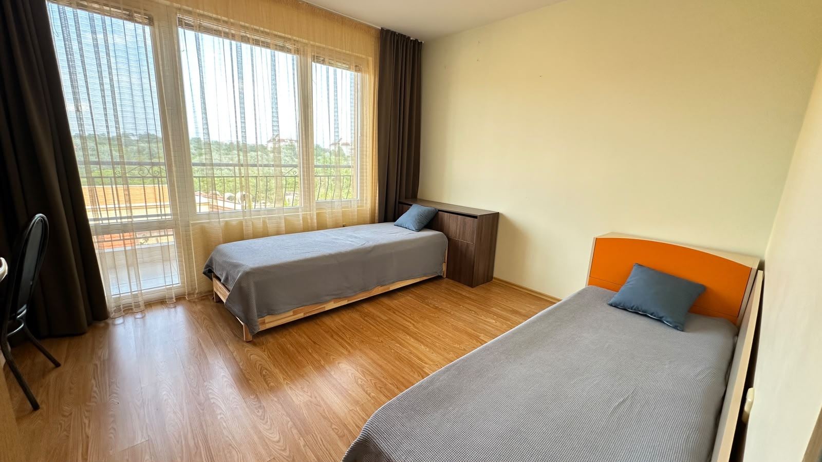Bright two-bedroom apartment in a quiet area of Nessebar with a low maintenance fee