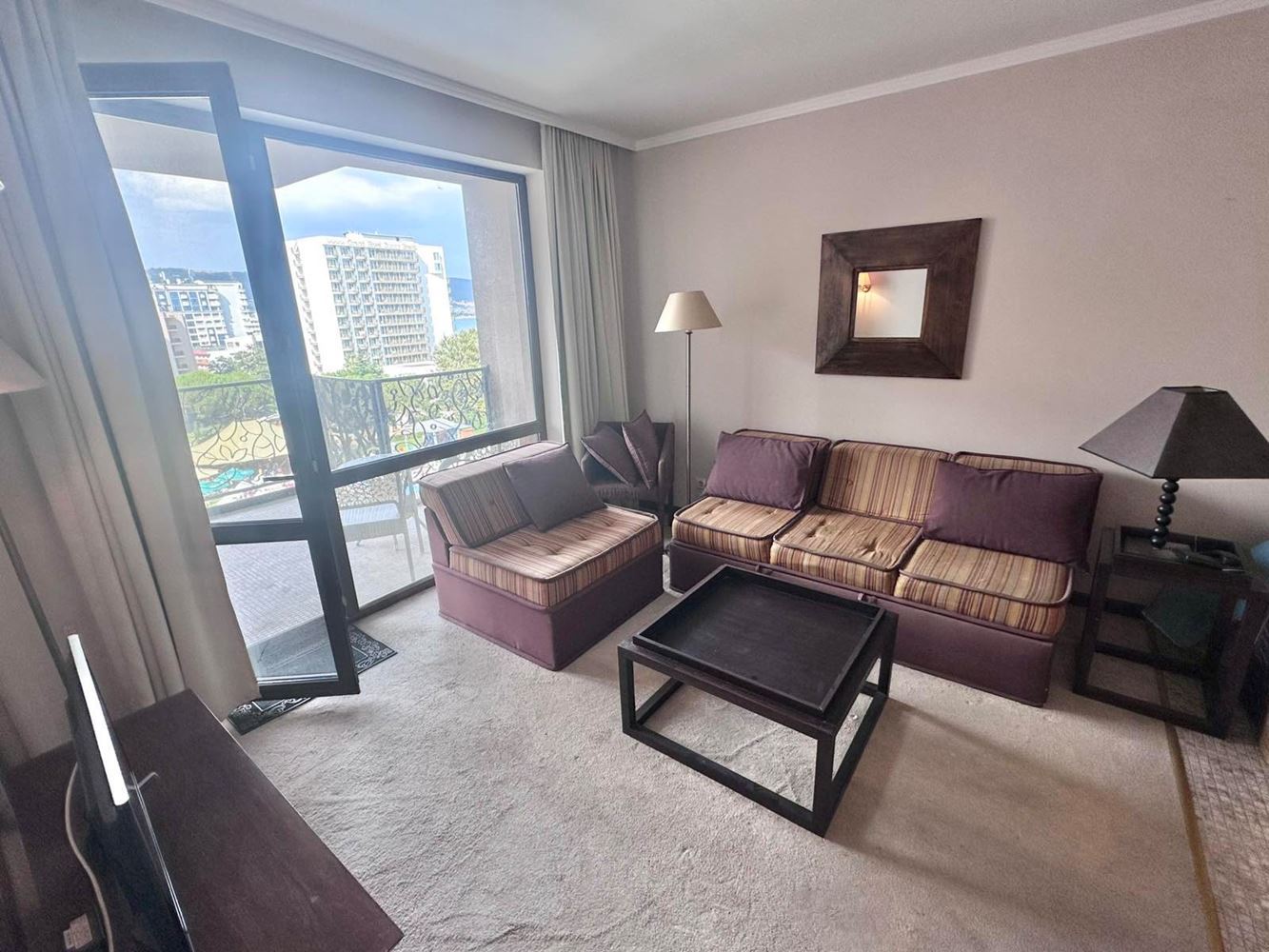 Luxury one-bedroom apartment with panoramic sea view in a prestigious complex in Sunny Beach