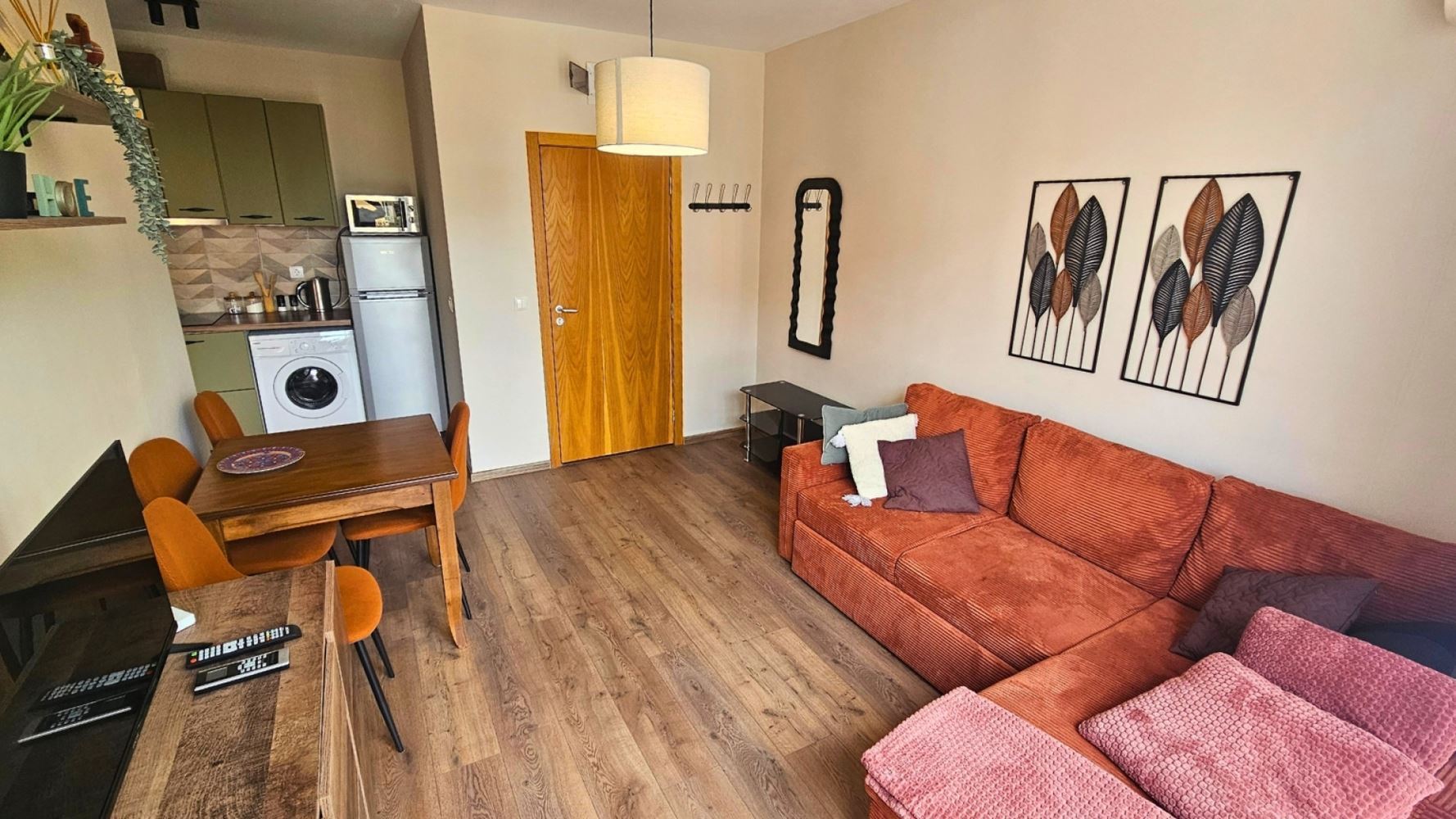 Fully furnished one-bedroom apartment after renovation in Sunny Beach