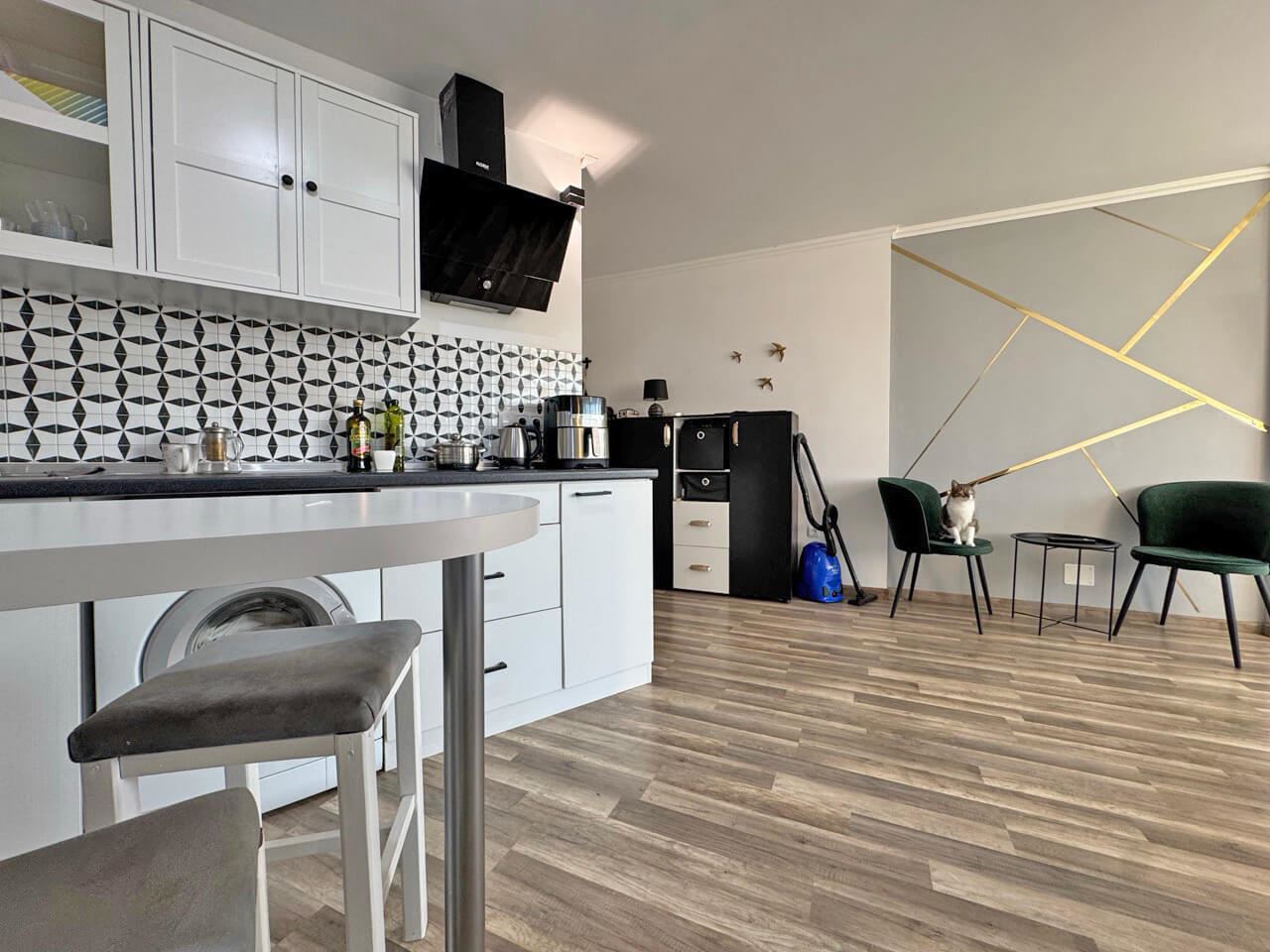 Apartment with modern furnishings and a large terrace 200 m from the beach in Sunny Beach