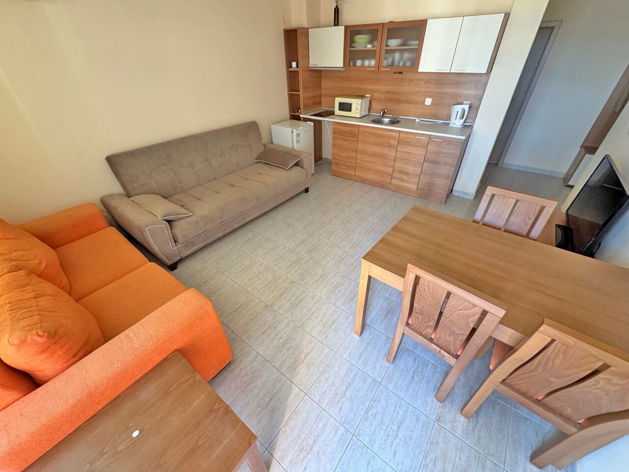 Furnished One-Bedroom Apartment with a Pleasant Pool View in Sunny Beach