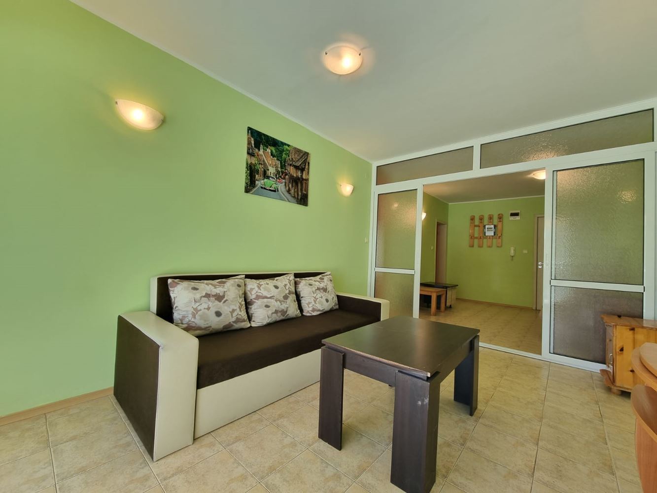 Furnished apartment with one bedroom in Sunny Beach – functional property with amenities and low maintenance fee