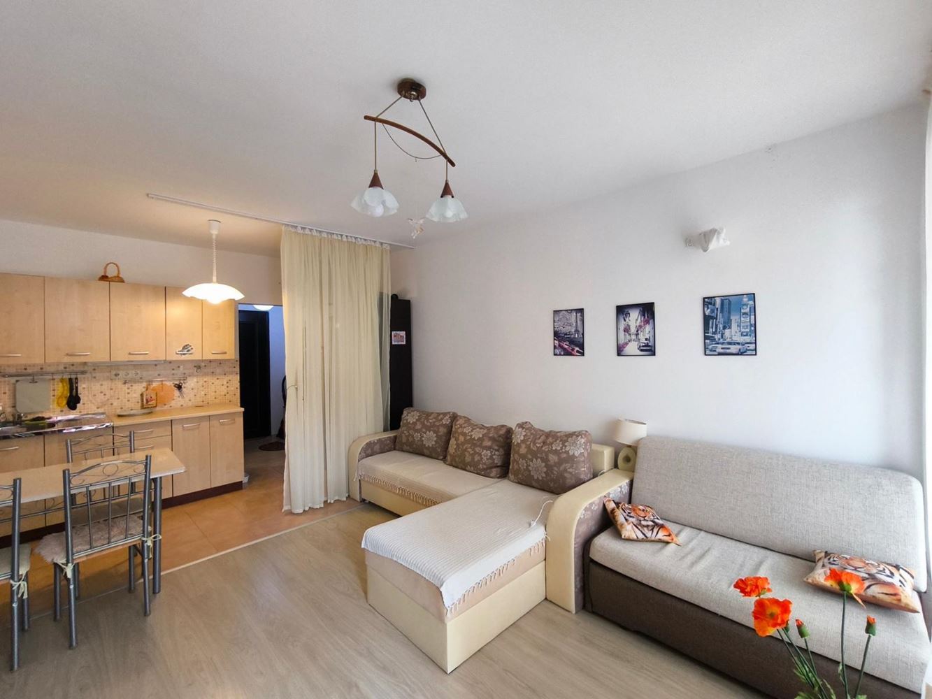 Spacious and bright studio in Pomorie – central location, low expenses and excellent investment