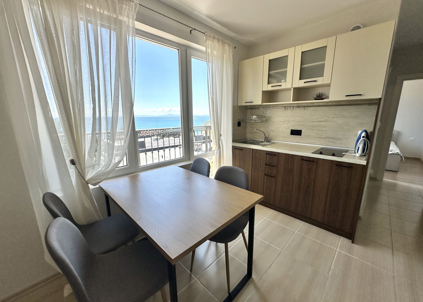 One-bedroom apartment on the first line with panoramic sea view in Nessebar