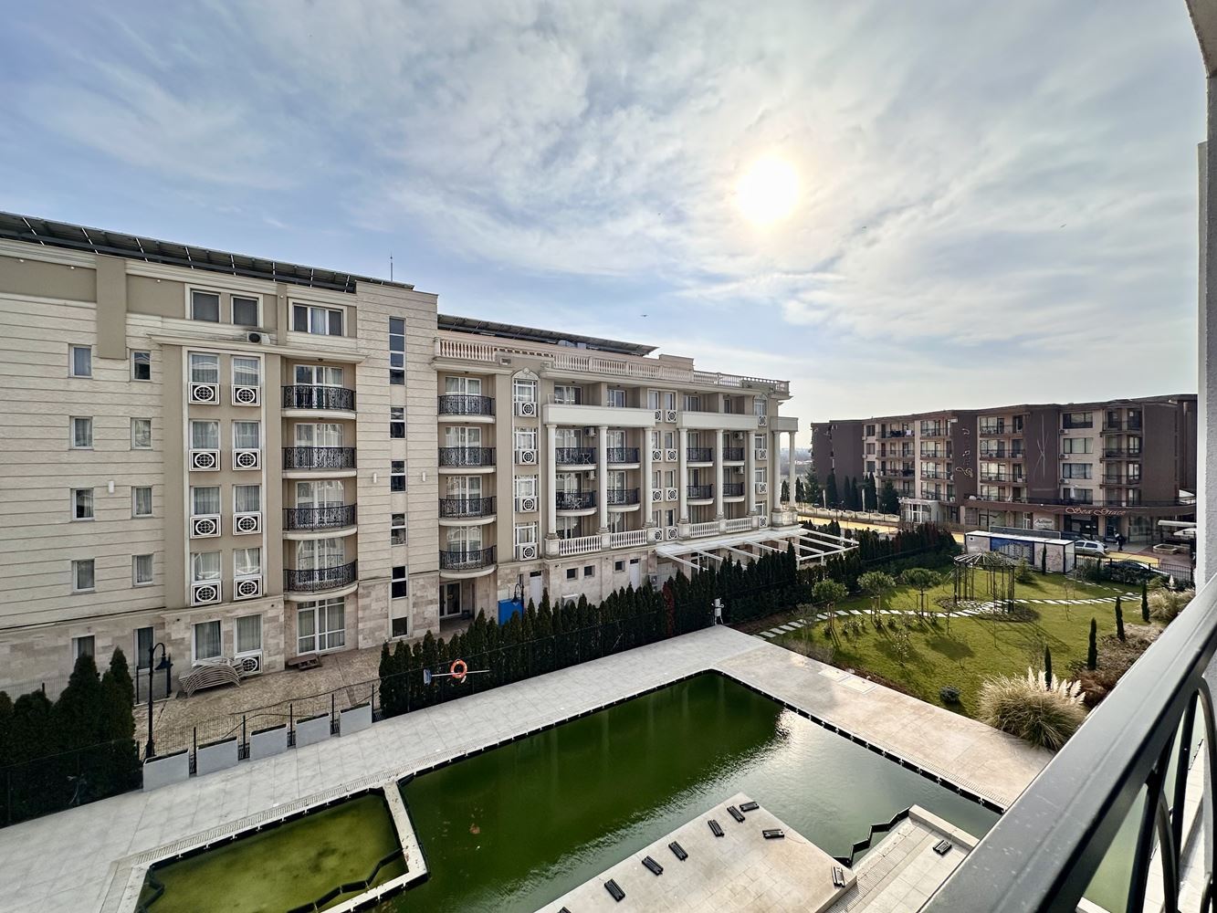 Cozy one-bedroom apartment with pool and green area view in Sunny Beach – ready to use