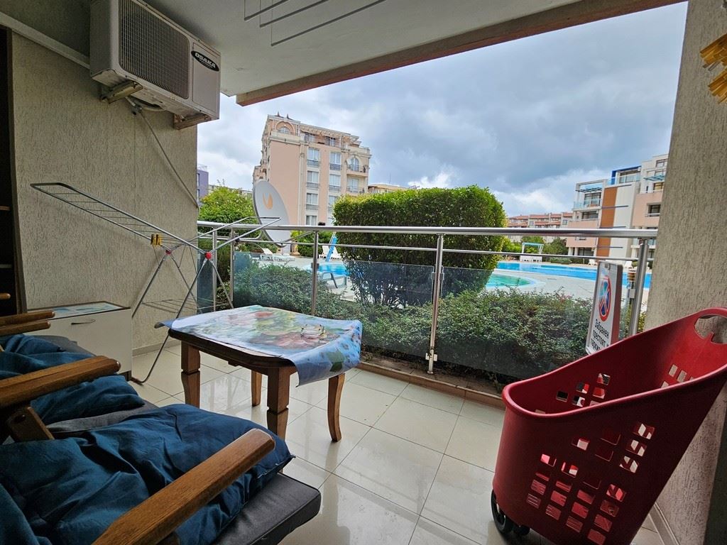 Spacious studio with pool view in Sunny Beach – comfort and excellent location near Cacao Beach