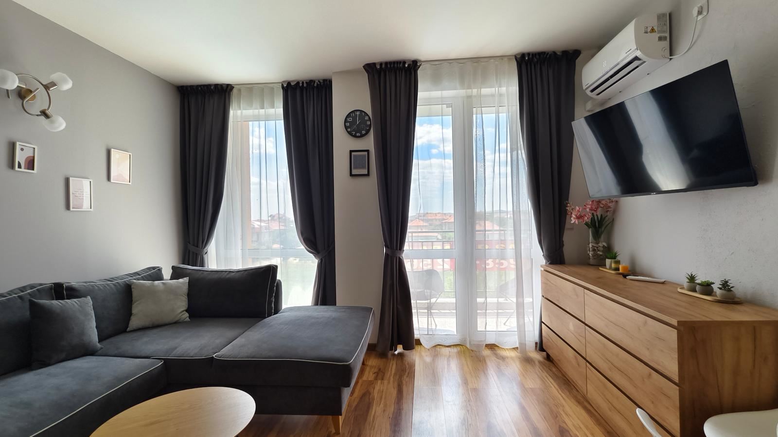Spacious Modern Furnished Studio with a Separate Bedroom in a Complex in Aheloy – Ready to Move In