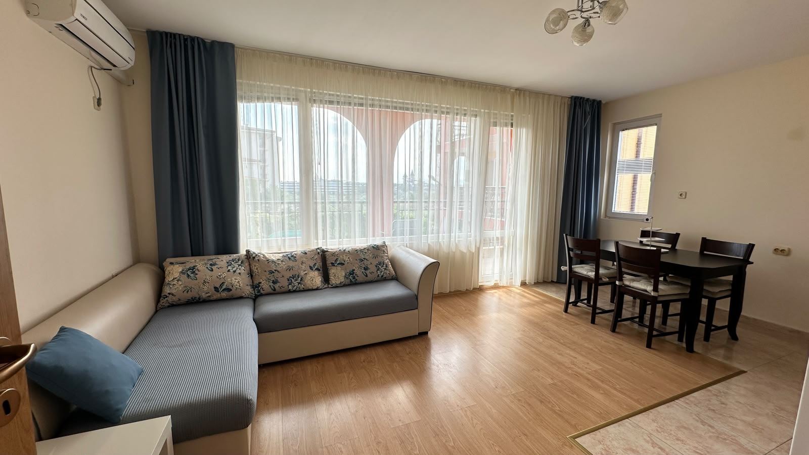 Bright two-bedroom apartment in a quiet area of Nessebar with a low maintenance fee