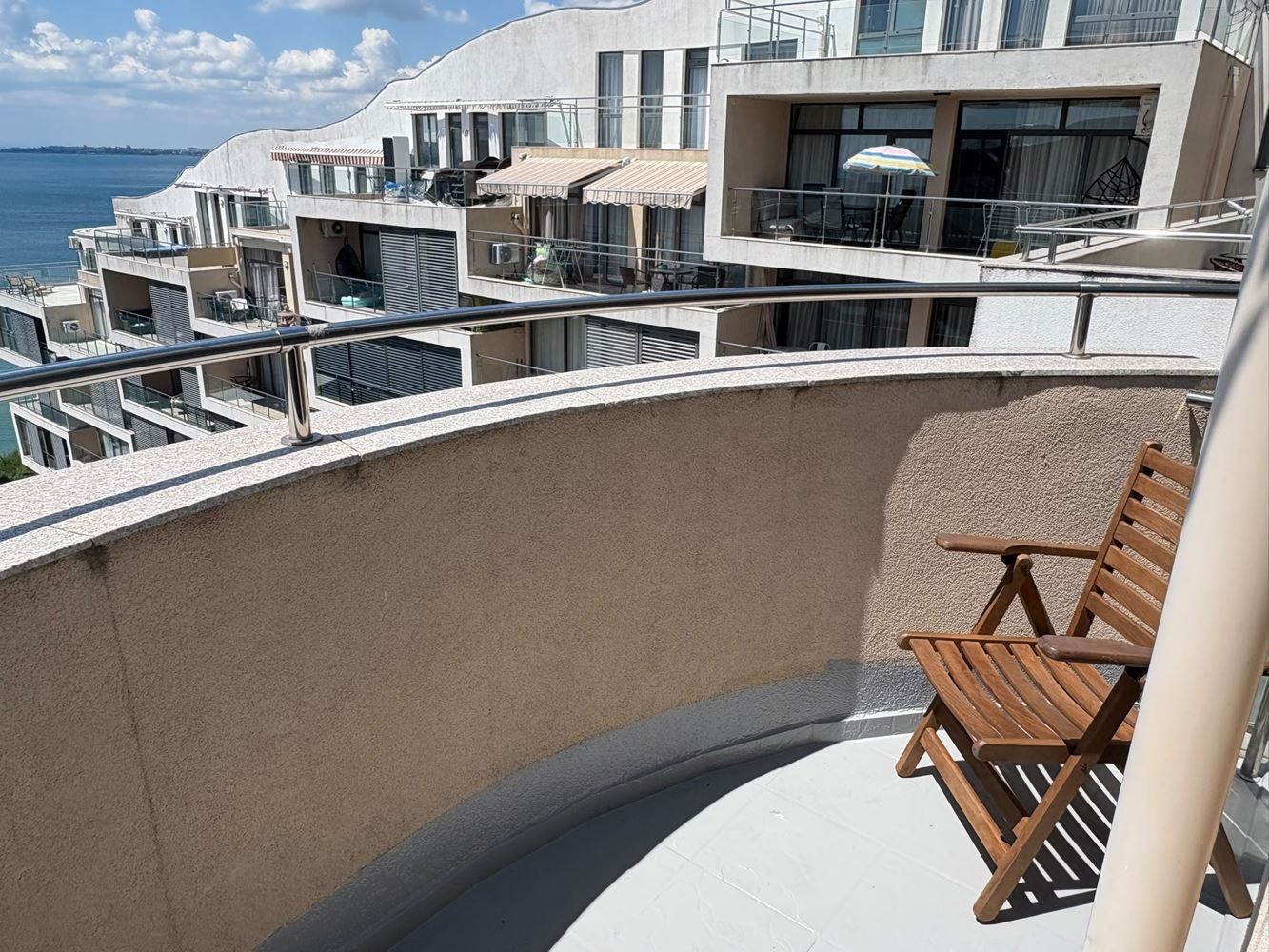 Luxury One-Bedroom Apartment with Panoramic Sea View on the First Line in Sveti Vlas