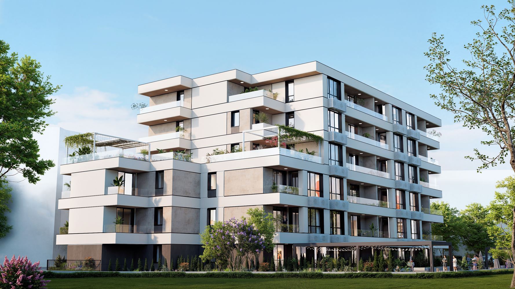 One-Bedroom Apartment with a Private Small Garden in a New Modern Complex in Sunny Beach