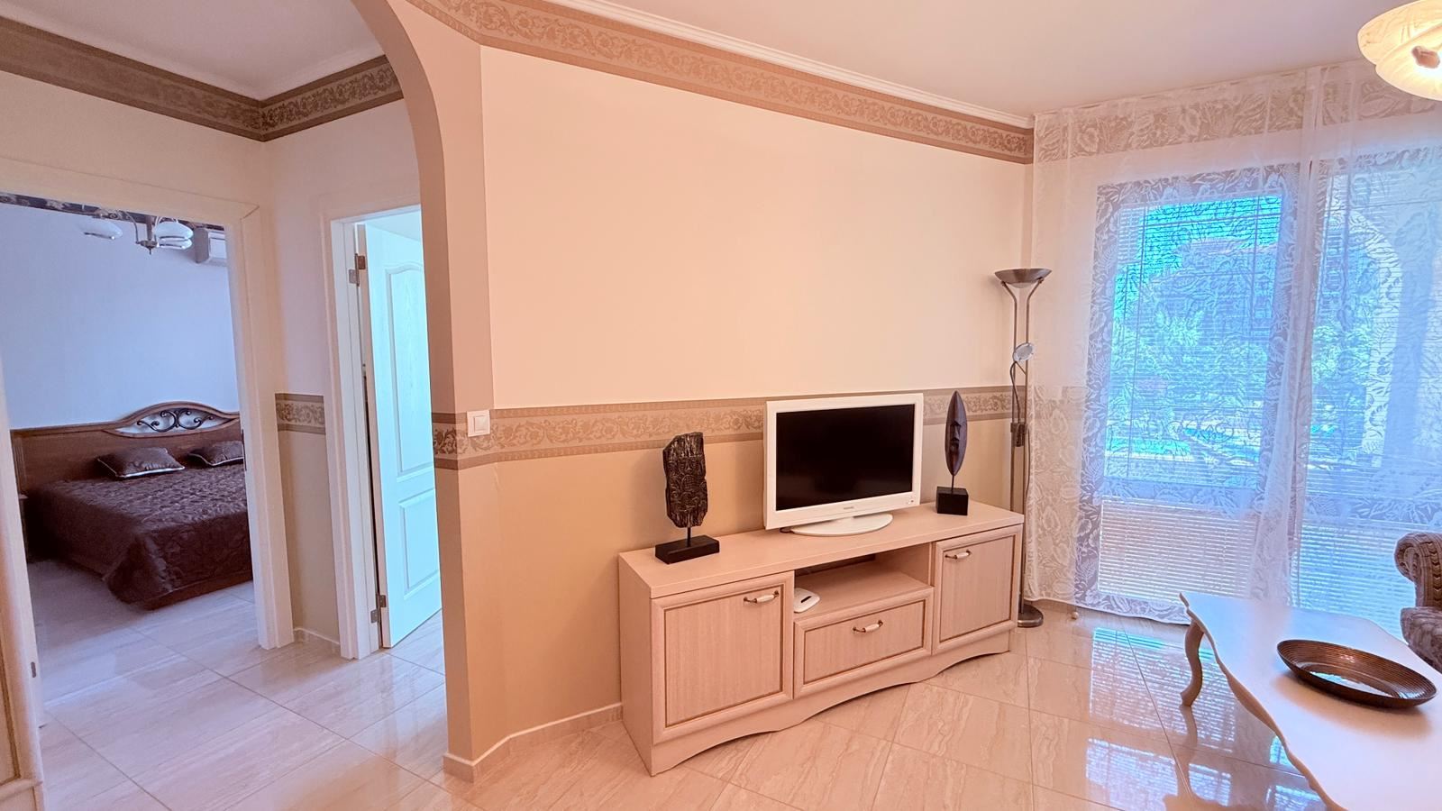 Luxury two-bedroom apartment in a complex in Nessebar – 200 meters from the beach, pool and garden view