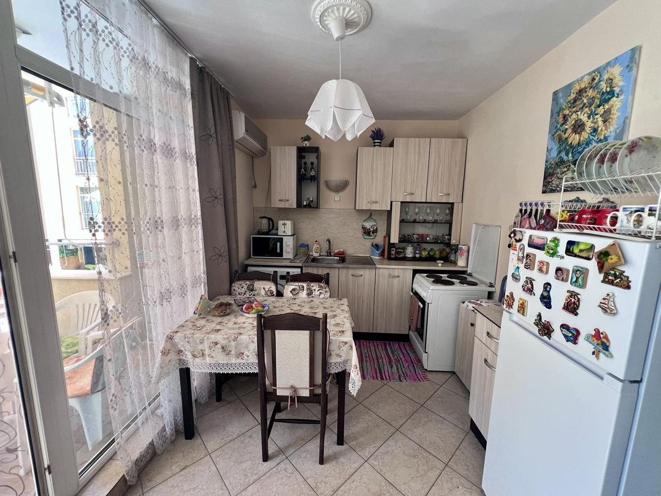 Spacious three-room apartment with two bedrooms and pool view in Sunny Beach