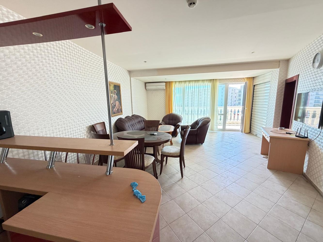 Luxury two-bedroom apartment with sea view 100 meters from the beach in Sunny Beach