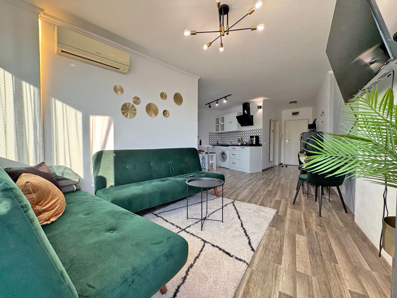 Apartment with modern furnishings and a large terrace 200 m from the beach in Sunny Beach