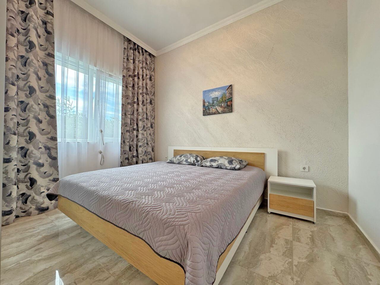 Spacious one-bedroom apartment with a large terrace and pool view in Sunny Beach