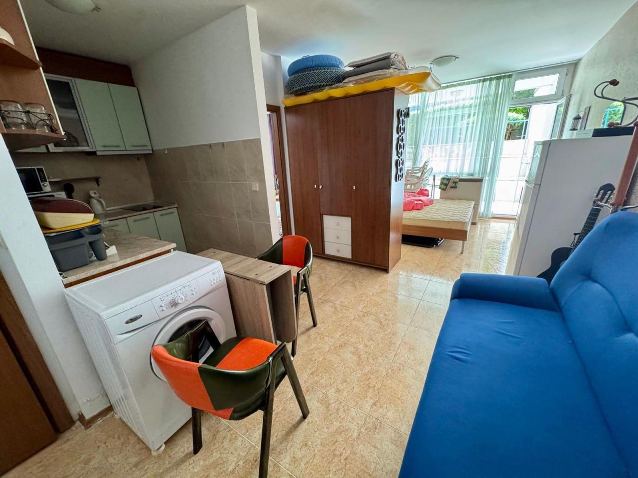 Spacious one-bedroom apartment with additional sleeping area in Sunny Beach – 200 m from the beach