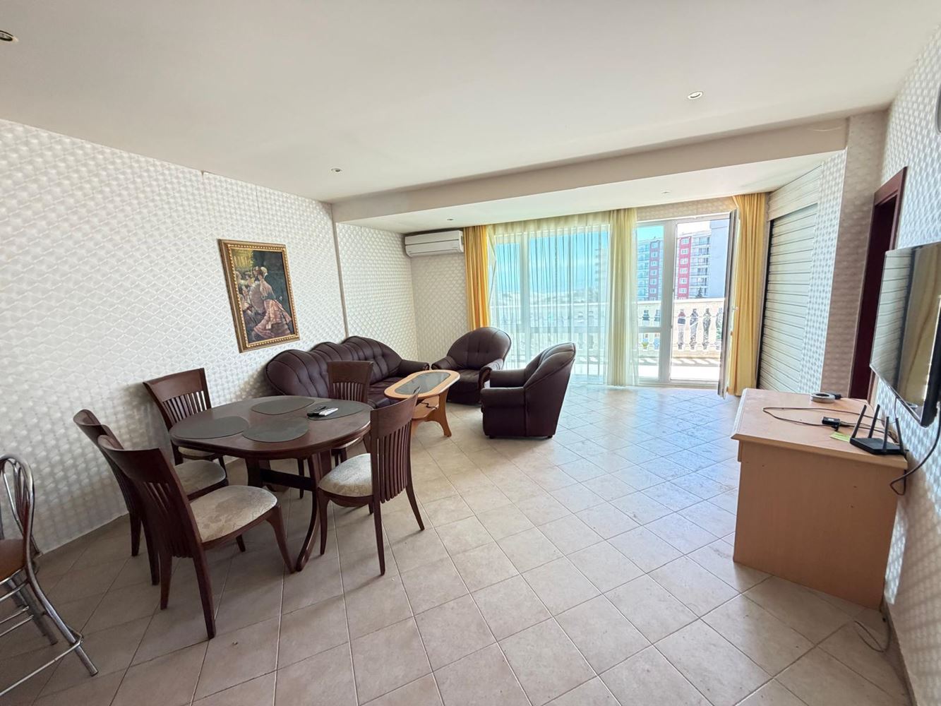 Luxury two-bedroom apartment with sea view 100 meters from the beach in Sunny Beach