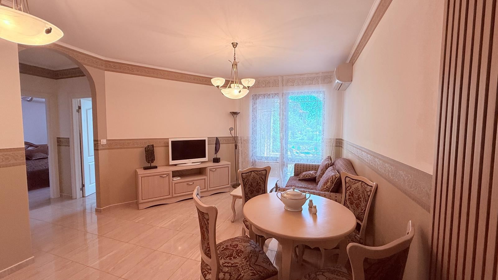 Luxury two-bedroom apartment in a complex in Nessebar – 200 meters from the beach, pool and garden view