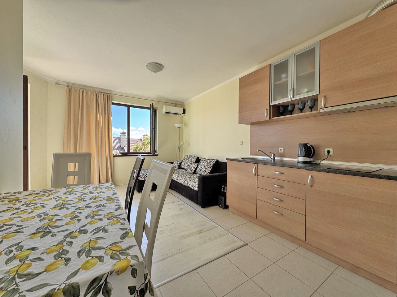 Furnished One-Bedroom Apartment with a Wonderful View of Sunny Beach
